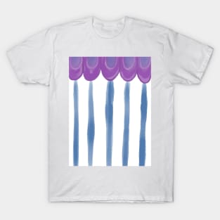 Circus Tent Stripe, Classic Blue and Purple Palette T-Shirt